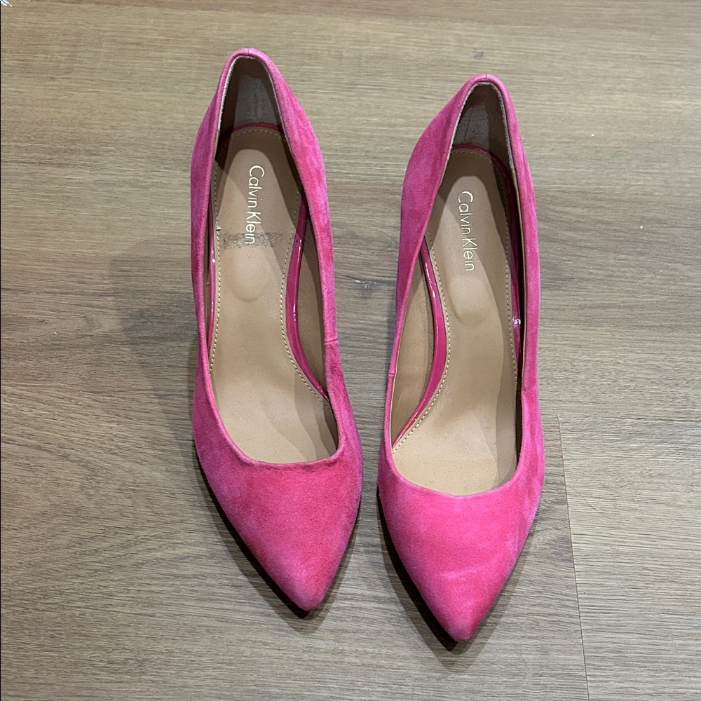 Calvin Klein Fuchsia Suede Heels